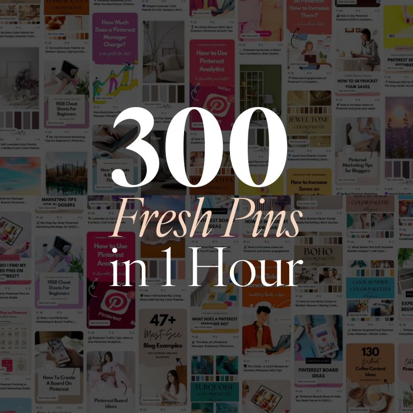 Free Power-Pinning Blueprint- 300 Fresh Pins in 1 Hour PDF Cheat Sheet